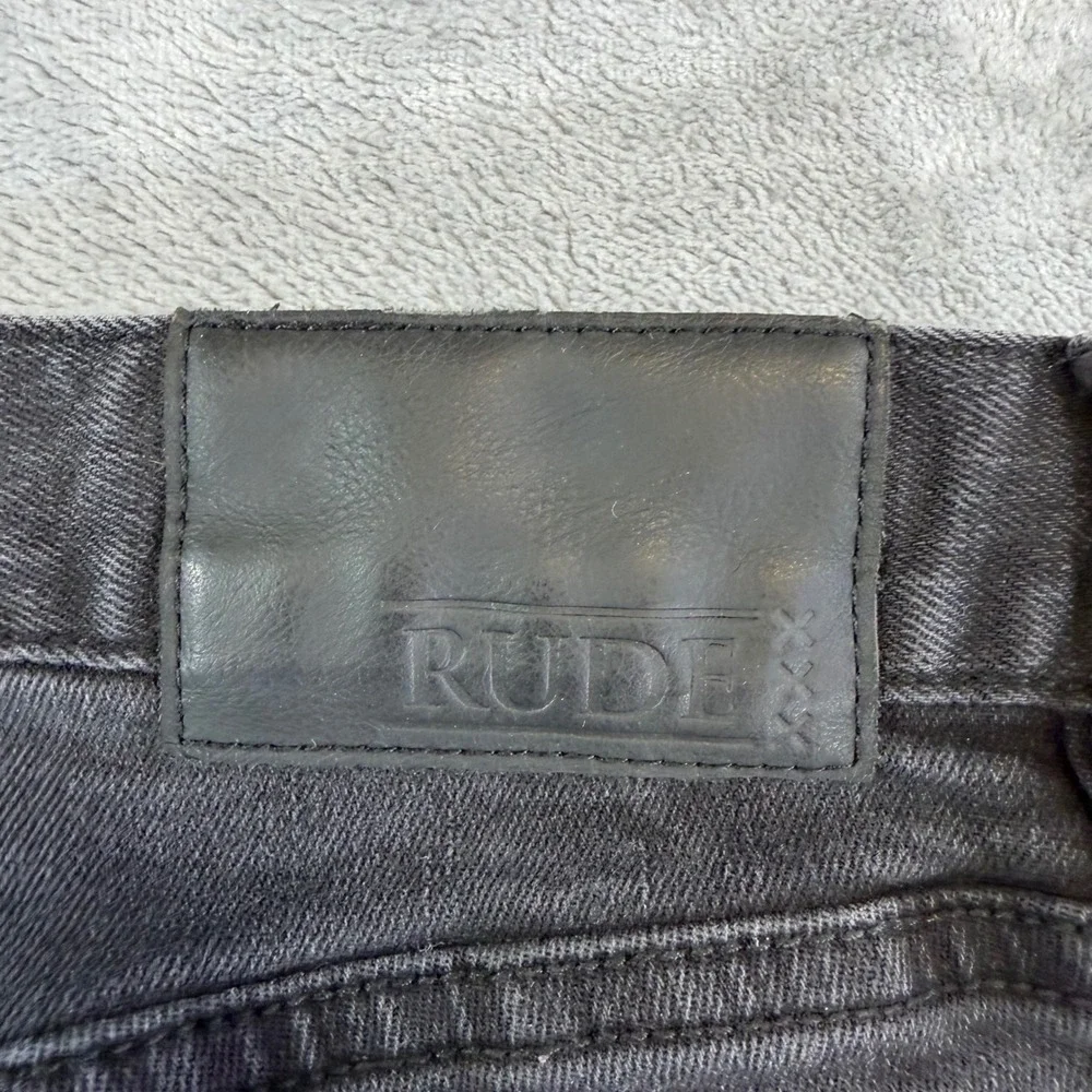 XXX Rude Distressed Skinny Jeans Men's Size 30x32 Black‎ Denim